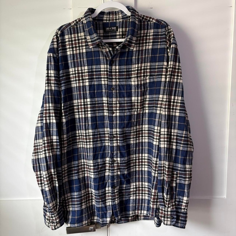 Oversized Line of Trade Oversized Plaid Flannel Shirt in XXXL Vintage Western
